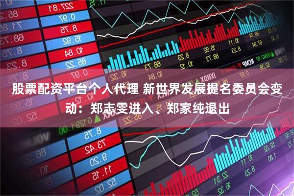 股票配资平台个人代理 新世界发展提名委员会变动：郑志雯进入、郑家纯退出